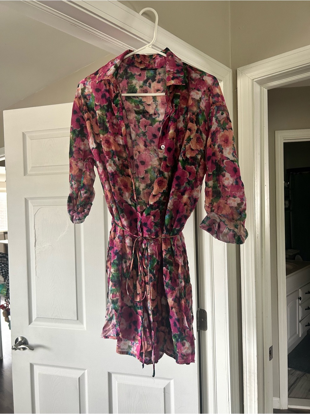 Vici Floral Watercolor Tie-Waist romper